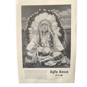 Vintage 1942 Agfa Ansco Film Feather in the Cap Ad Advertisement